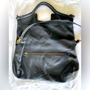 Large Anna Corrina Black Leather Tote Bag